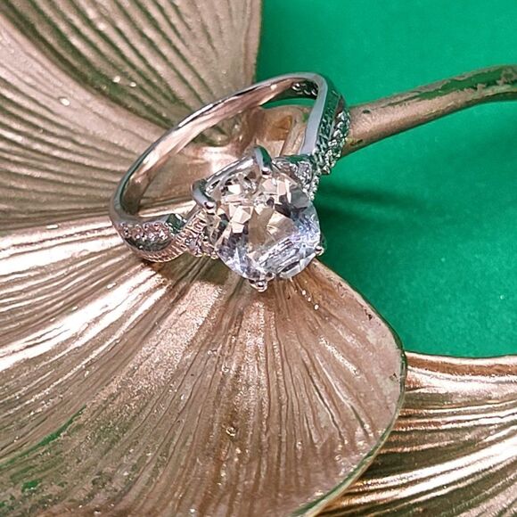 Elite New 2.05ctw Genuine Amethyst with Diamond .925 Sterling Silver Ring, Size - Picture 2 of 4